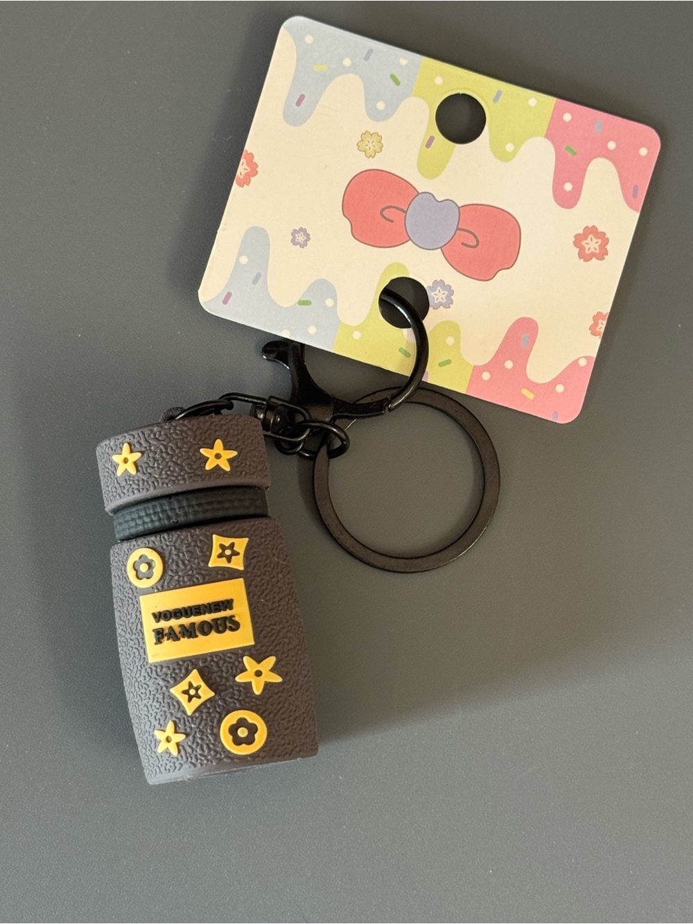 NWT Cute Mini Silicone Floral Cylinder Bag Charm Brown